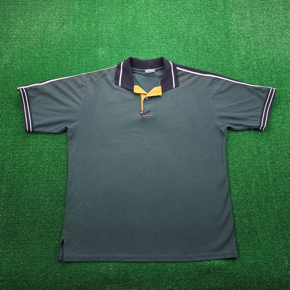 Burger King Polo Shirt Mens XL Green Vintage 90s Employee Uniform Work‎ Wear